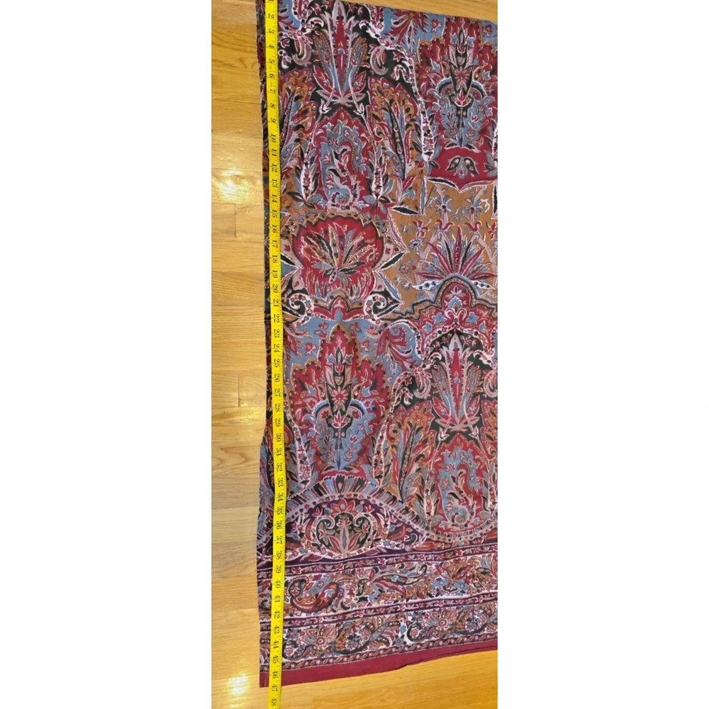 VTG Ralph Lauren Serengetti Red Floral Paisley Flat Sheet Full Cottagecore